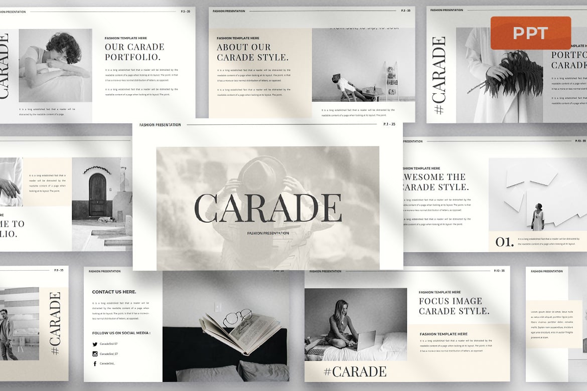 Carade - Template Presentasi PowerPoint Minimalis dan Elegan