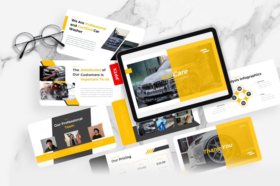 Template PowerPoint CarCare - Solusi Presentasi Cuci Mobil yang Menarik dan Profesional