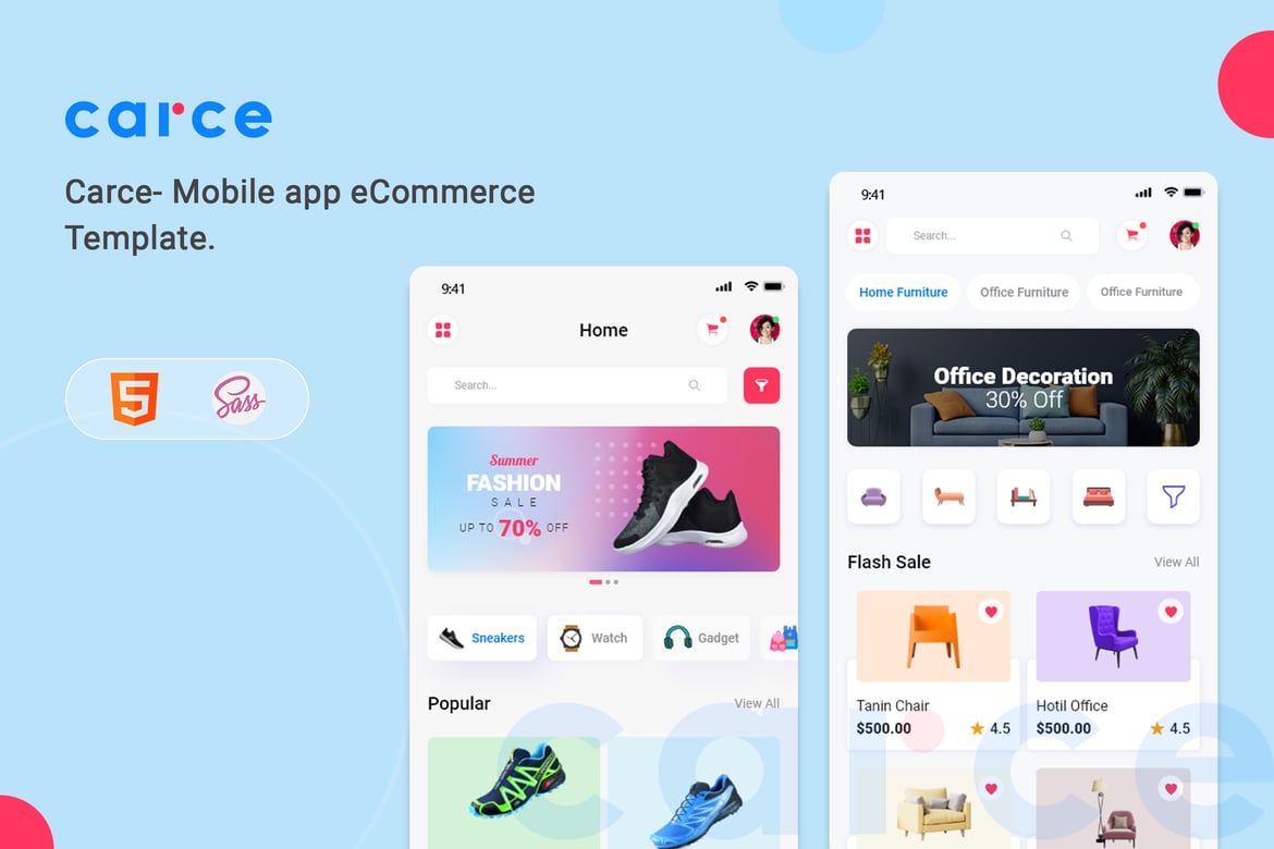 Carce - Template Mobile eCommerce Modern dan Profesional