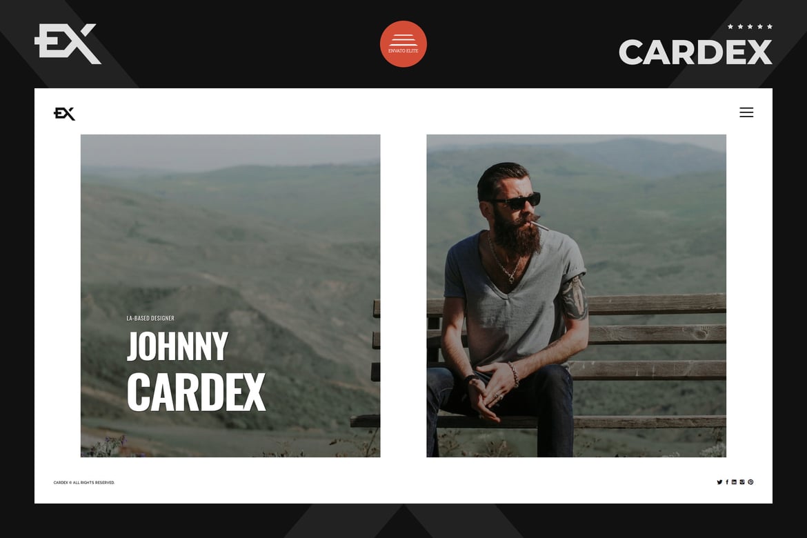Cardex - Template Website Portfolio Satu Halaman yang Menarik