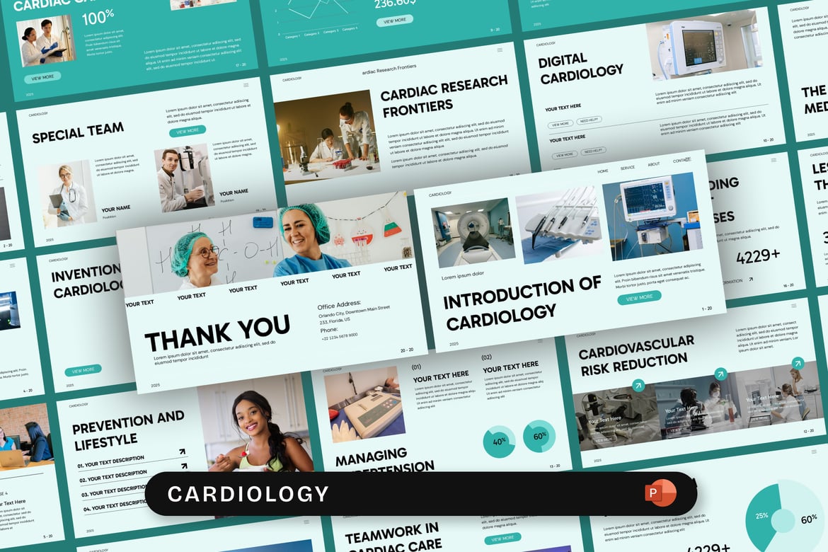 Template Presentasi PowerPoint Kardiologi yang Profesional dan Menarik