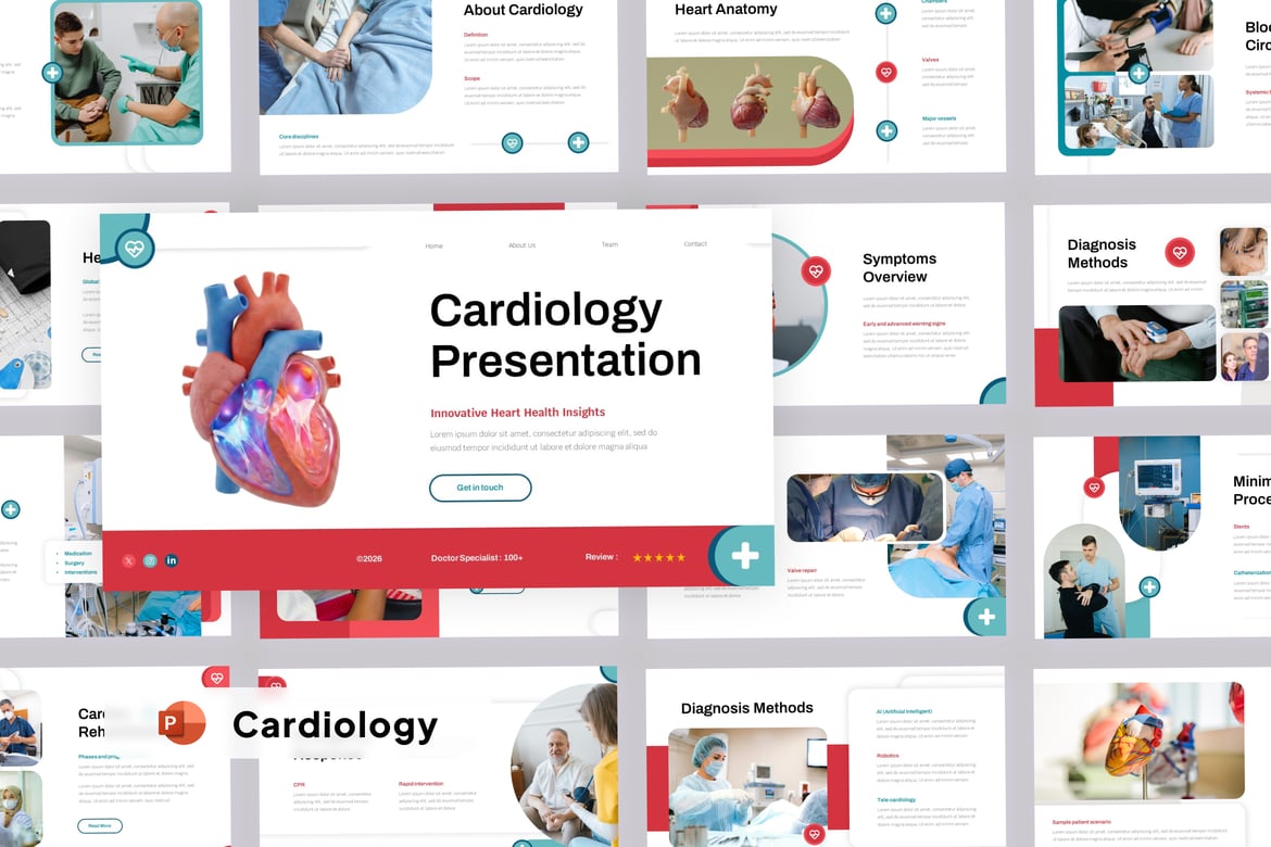 Template Presentasi PowerPoint Kardiologi yang Modern dan Komprehensif