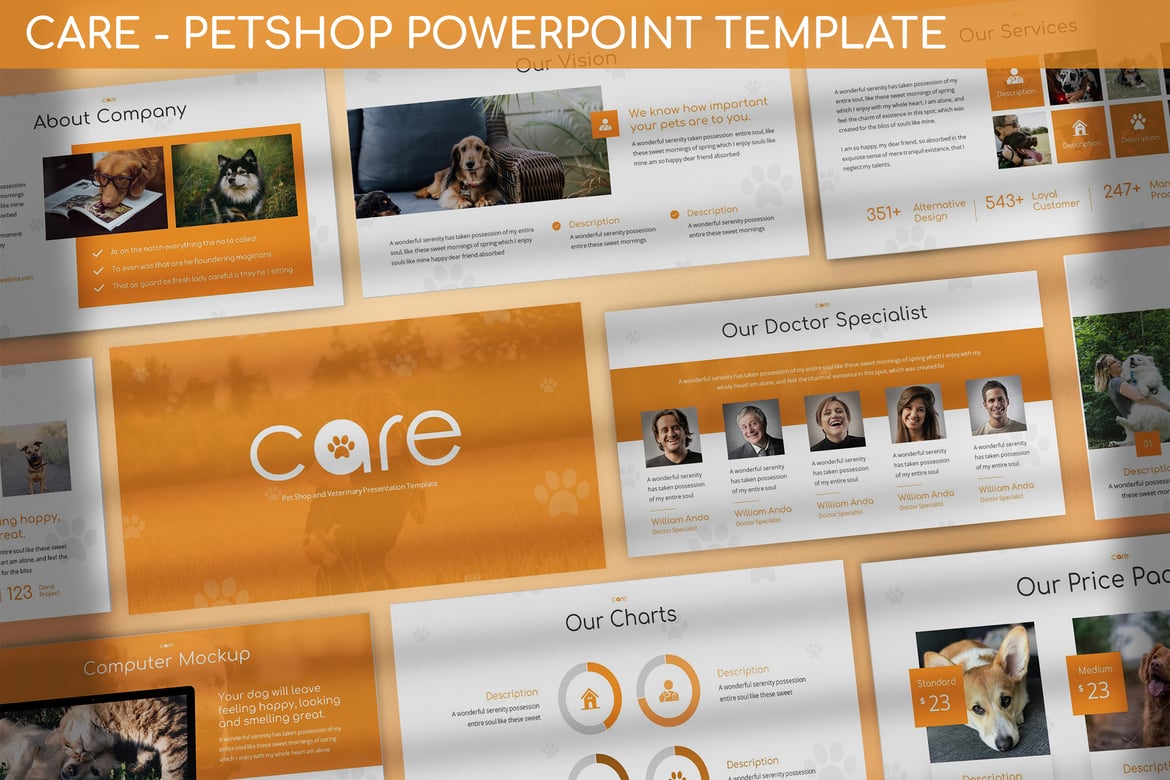 Template Powerpoint Care - Solusi Presentasi untuk PetShop dan Pecinta Hewan