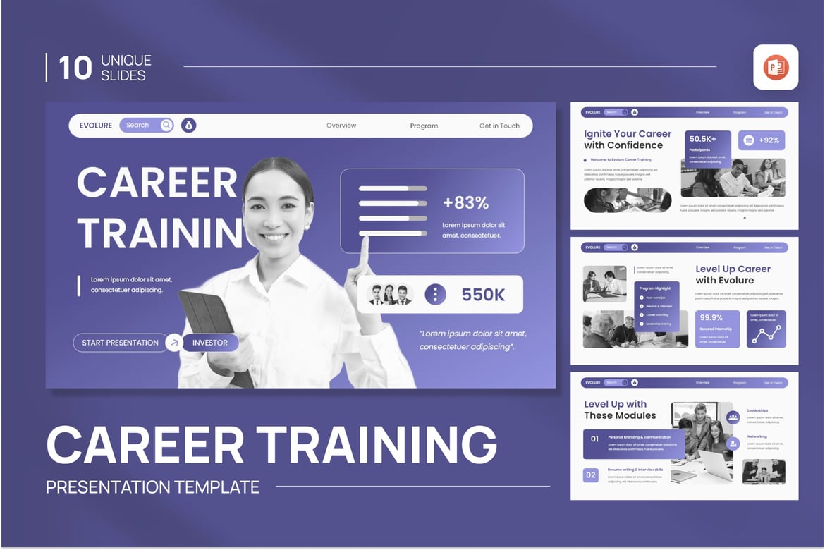 Template Presentasi PowerPoint Pelatihan Karir yang Menarik
