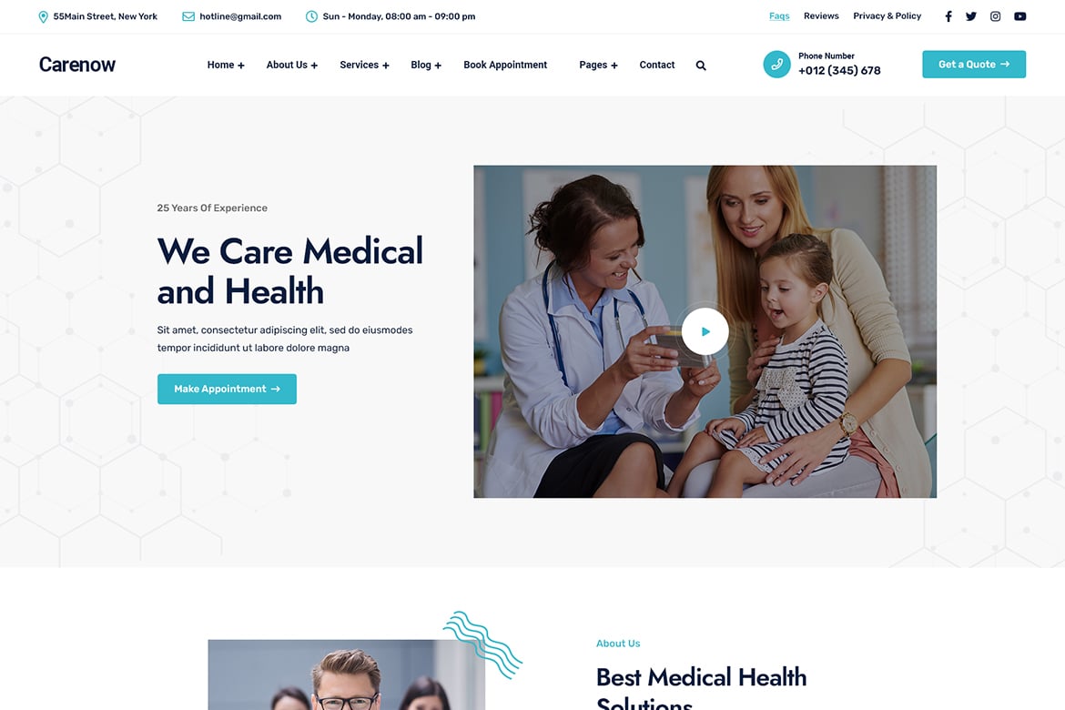 Carenow – Template Website Medis & Dokter Gigi dengan Next.js