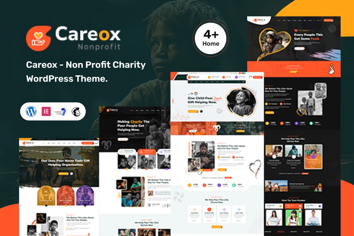 Careox - Tema WordPress Amal Non-Profit yang Profesional