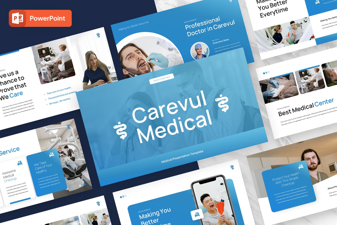 Template Powerpoint Medis Modern yang Elegan