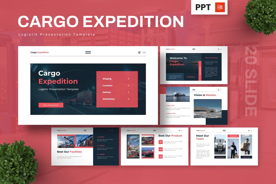 Template Presentasi Powerpoint Cargo Expedition - Solusi Logistik Profesional
