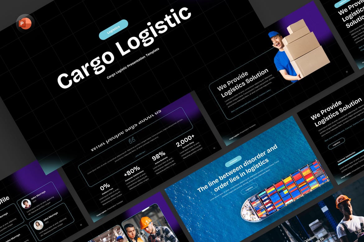 Template Presentasi PowerPoint Logistik yang Menarik