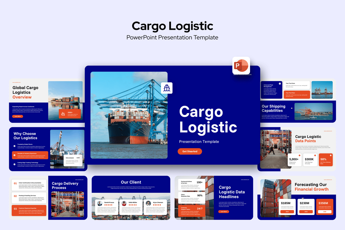Template PowerPoint Logistik Kargo Profesional