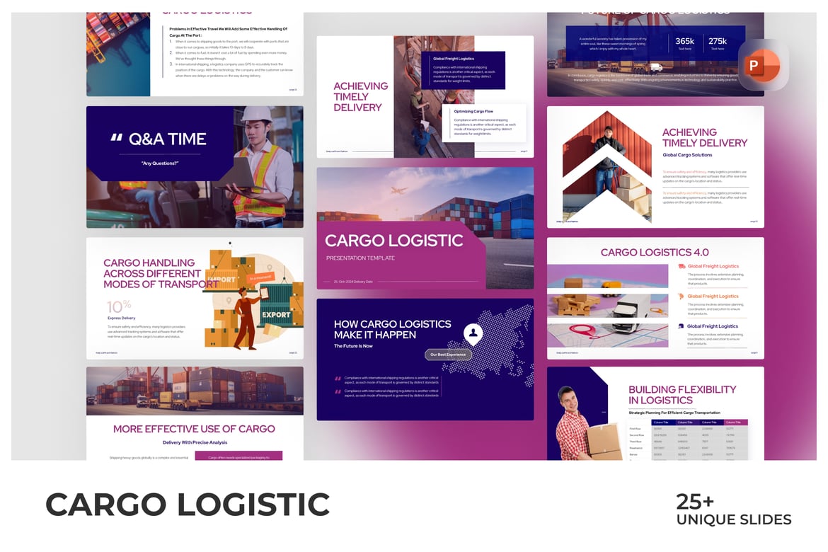 Template PowerPoint Logistik Kargo yang Menarik