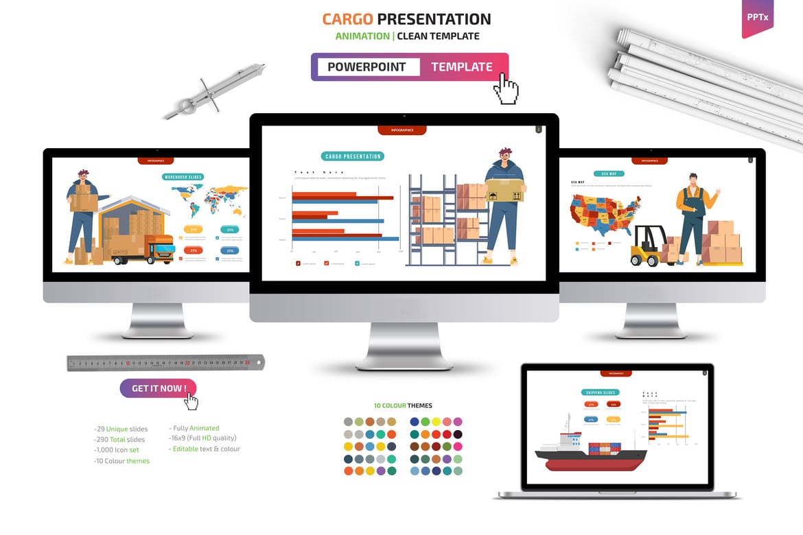 Template Powerpoint Cargo yang Menarik dan Profesional