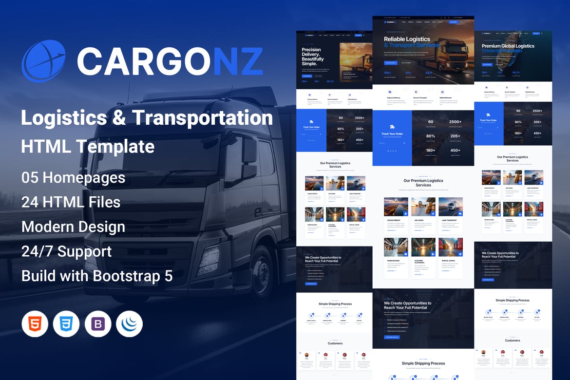 Cargonz – Template Website Logistik & Transport Modern