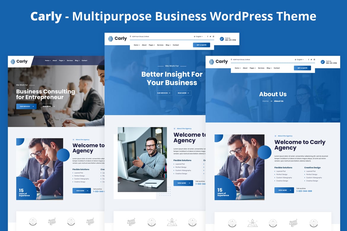 Carly - Tema WordPress Bisnis Serbaguna yang Modern dan Profesional