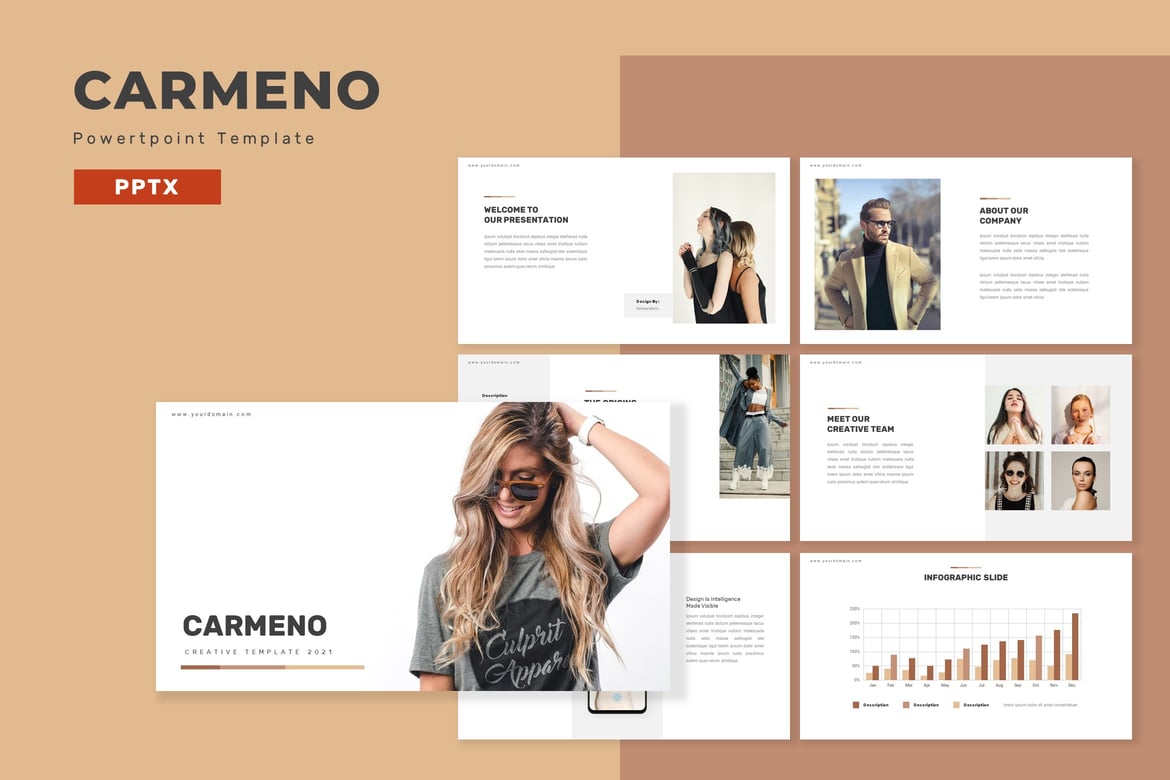 Carmeno - Template PowerPoint Kreatif untuk Presentasi Menarik