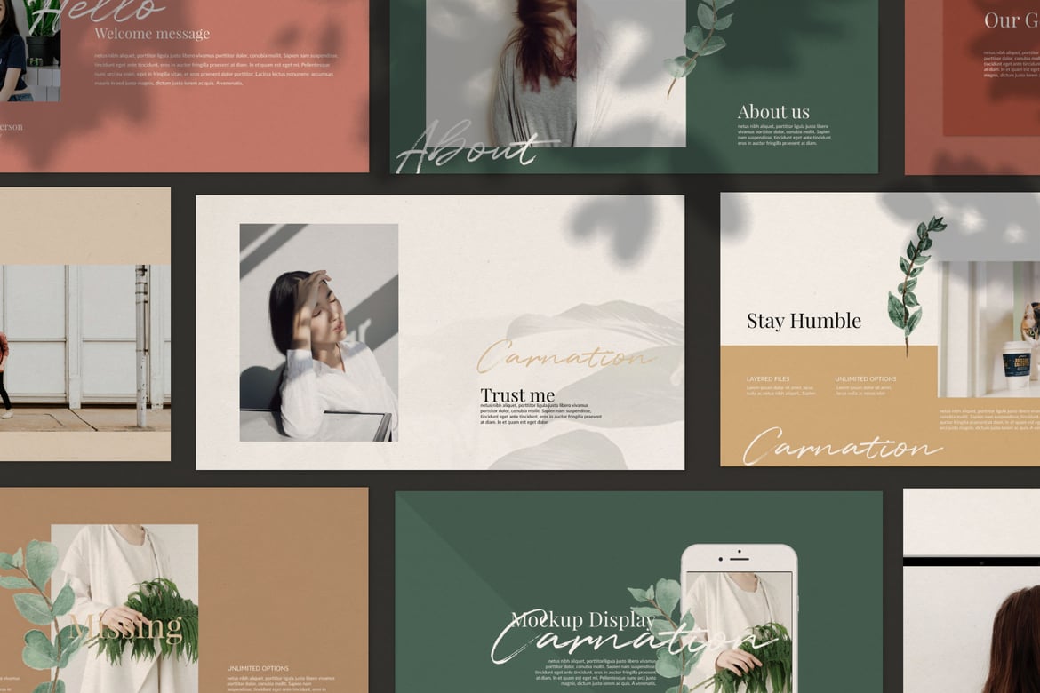 Template Presentasi Kreatif - Carnation PowerPoint