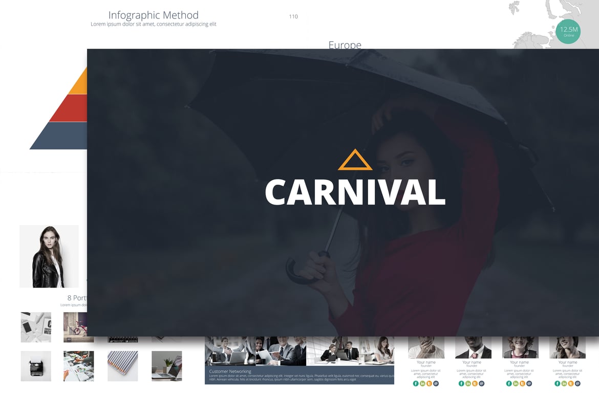 Template PowerPoint Karnaval yang Kreatif dan Menarik