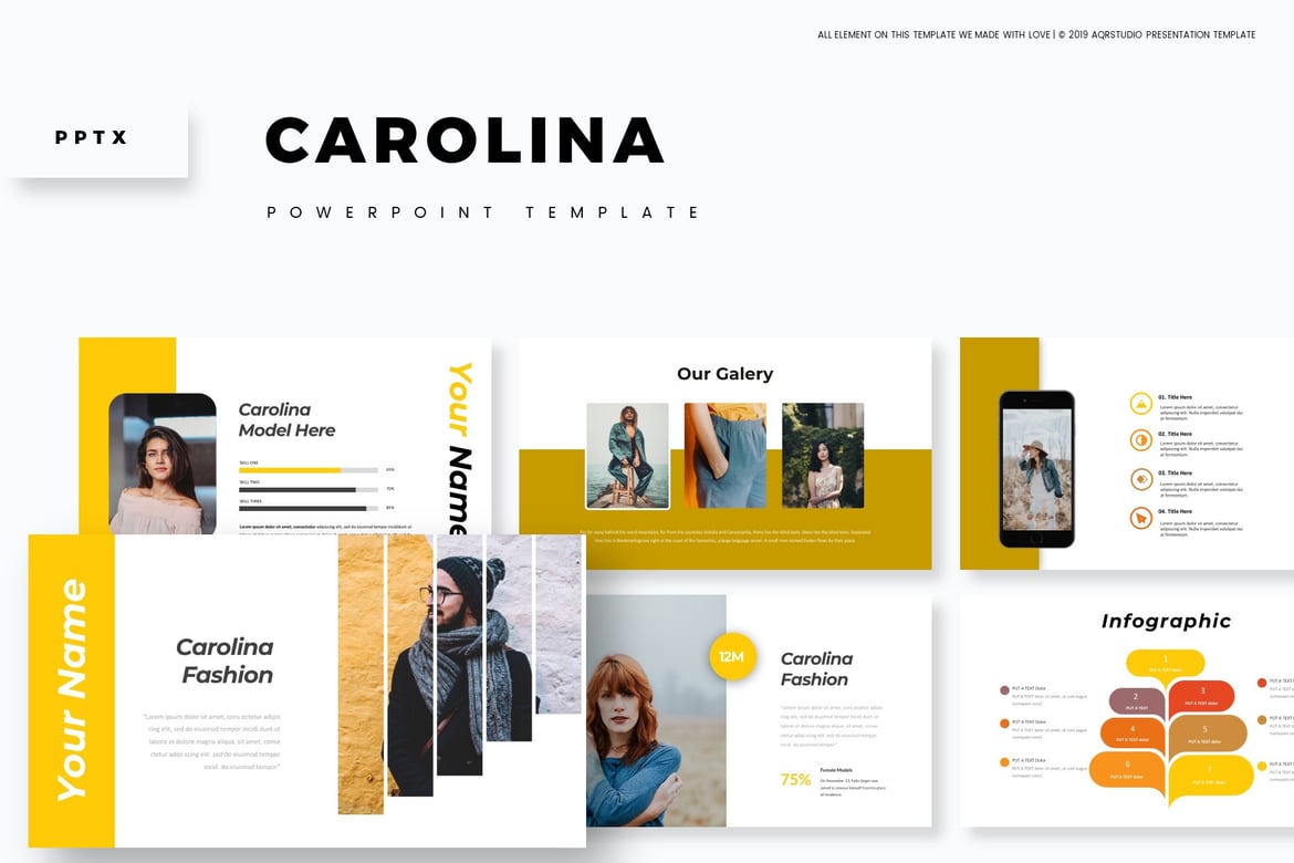 Template PowerPoint Carolina - Multifungsi untuk Presentasi Anda