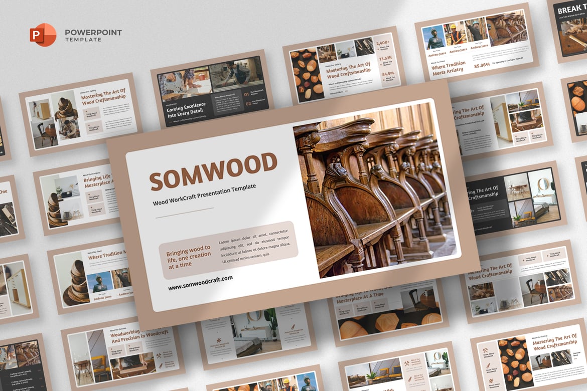 Template Powerpoint Menarik untuk Carpentry & Woodworking