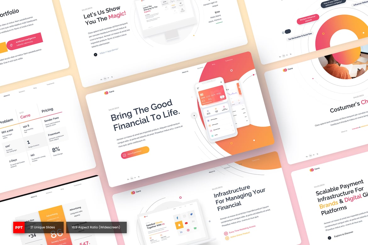 Carre - Template PowerPoint untuk Presentasi Penjualan yang Menarik