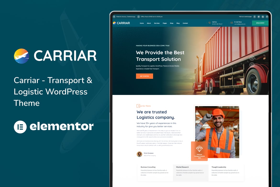 Carriar - Tema WordPress untuk Transportasi & Logistik yang Memukau