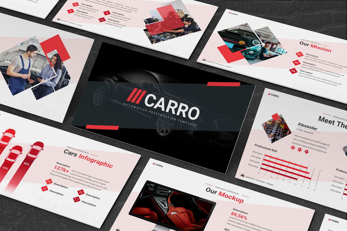Template Powerpoint Mobil Modern dan Futuristik