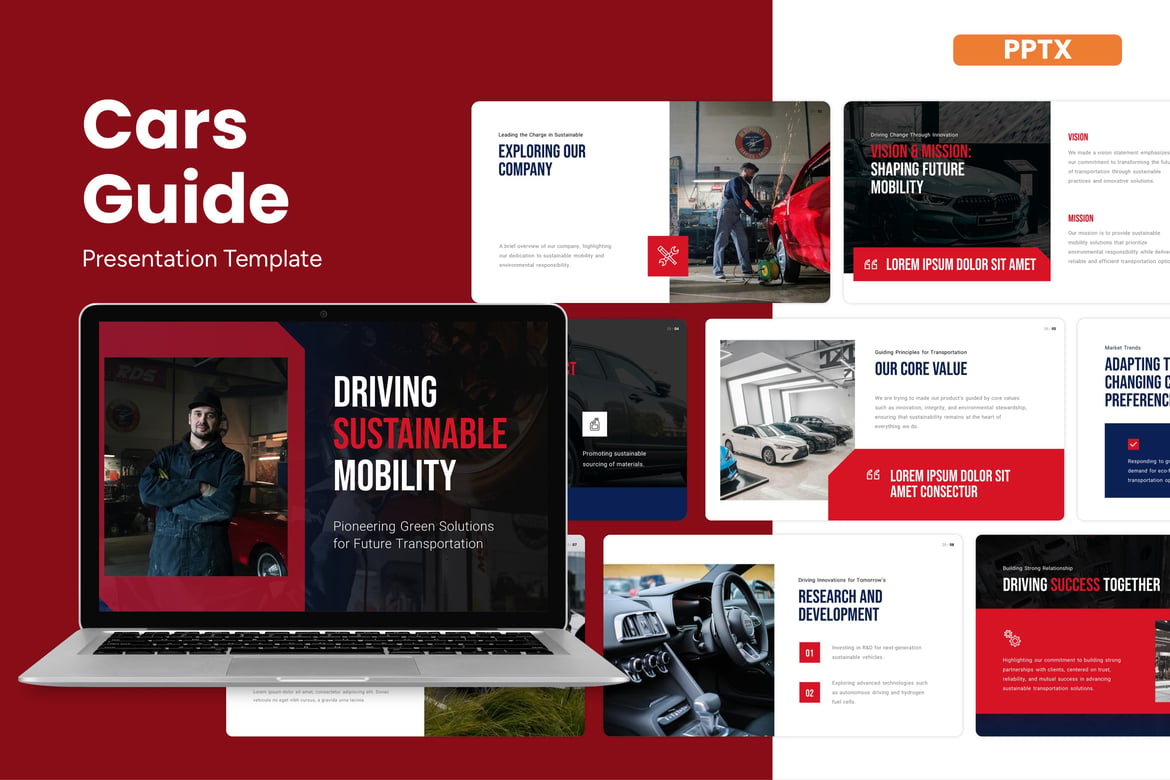 Template Presentasi Powerpoint Mobil - Panduan Masa Depan Otomotif