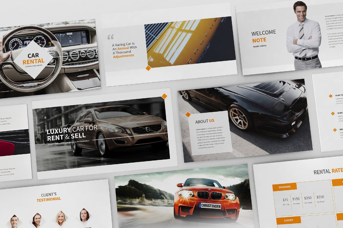 Template Powerpoint Sewa dan Jual Mobil yang Modern dan Menarik