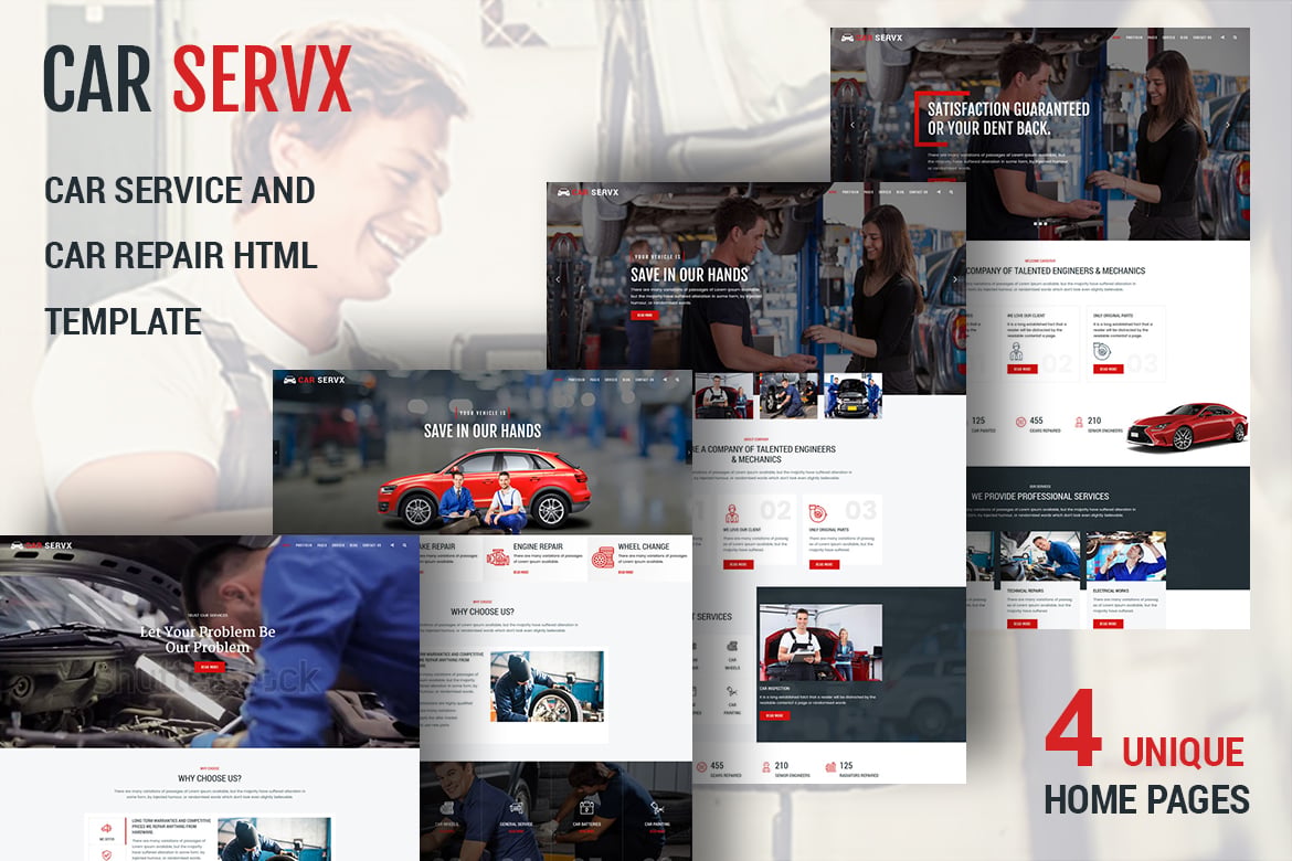 Template Website Carservx - Solusi Terbaik untuk Layanan dan Perbaikan Mobil