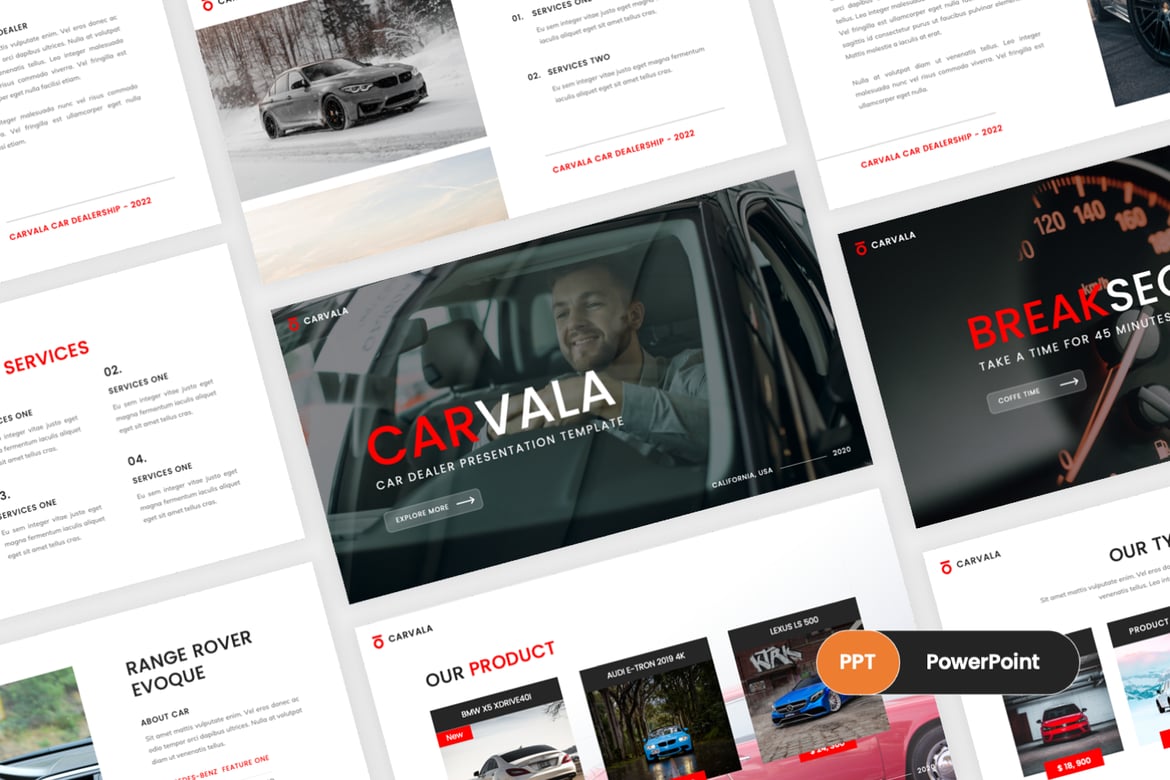 Template PowerPoint Carvala - Solusi Presentasi untuk Dealer Mobil