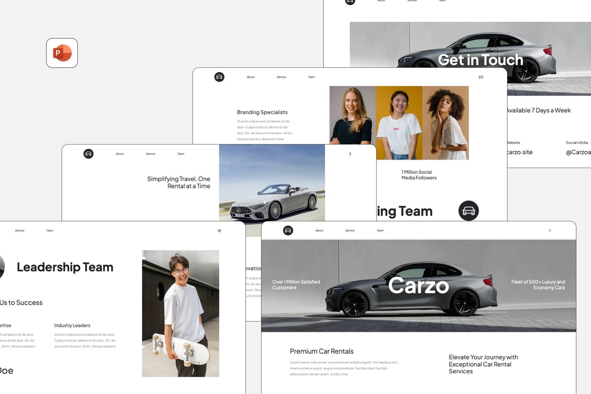 Carzo - Template Powerpoint Presentasi Mobil yang Menarik dan Profesional
