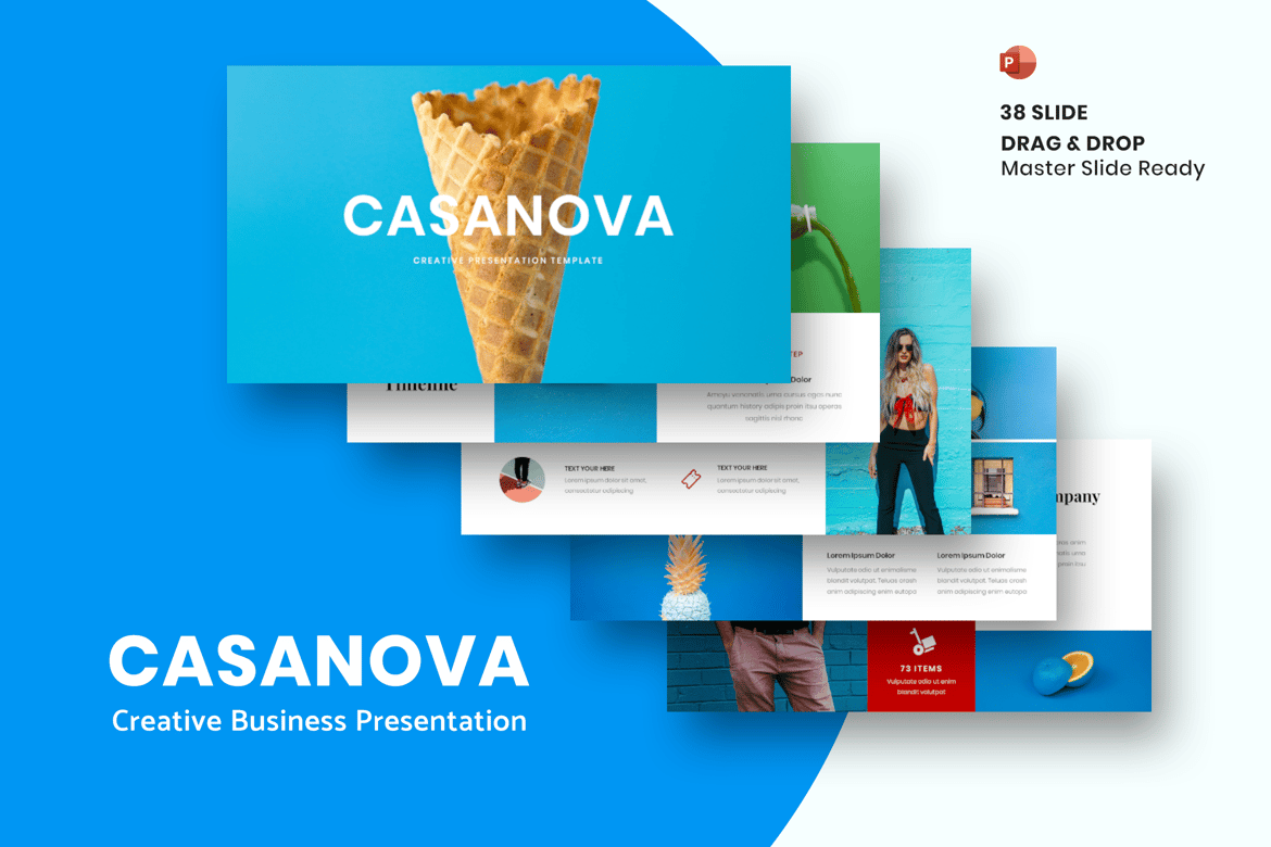 Casanova – Template PowerPoint Bisnis Kreatif yang Menarik