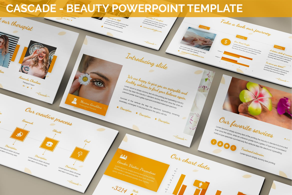 Cascade - Template Presentasi Kecantikan yang Modern dan Elegan