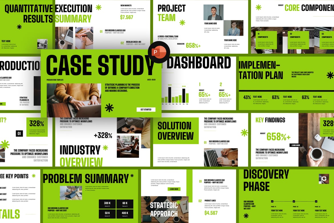 Template Presentasi PowerPoint Studi Kasus yang Profesional dan Modern