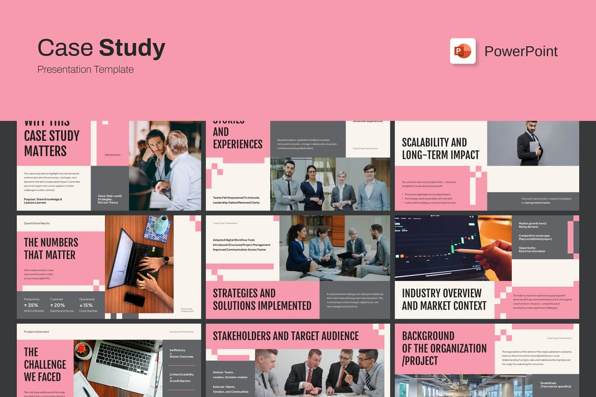 Template Presentasi PowerPoint Studi Kasus yang Menarik dan Profesional