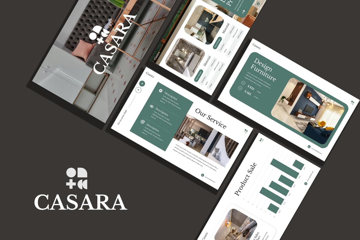 Template PowerPoint Cassa Interior yang Menawan