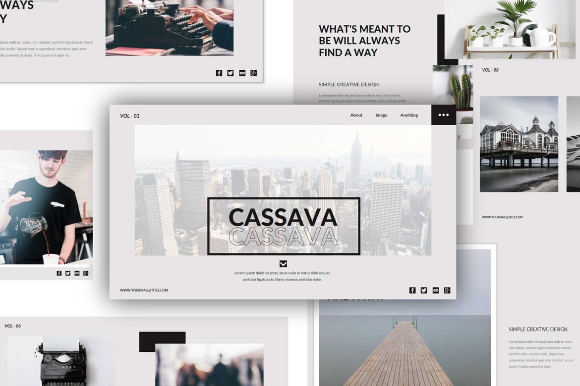 Template PowerPoint Cassava Serbaguna yang Elegan dan Profesional