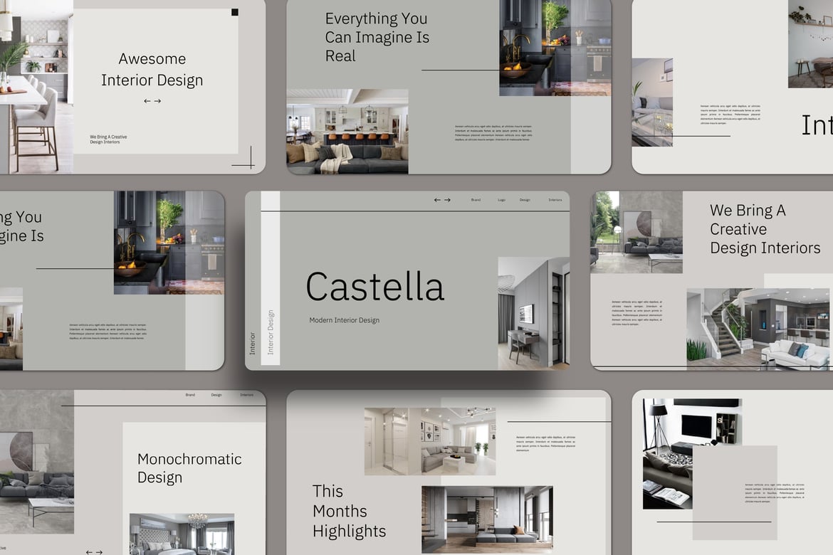 Template Presentasi PowerPoint Castella - Desain Kreatif dan Minimalis