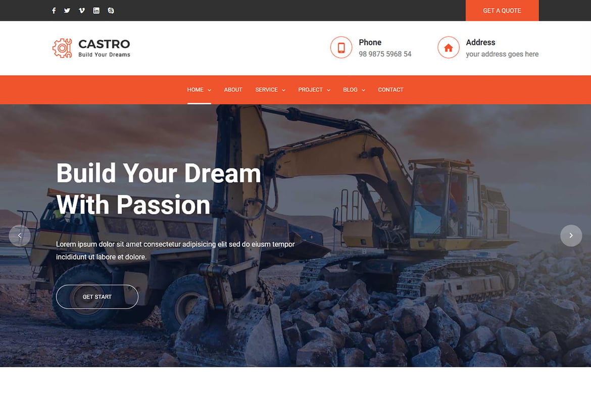 Castro – Template Website Konstruksi yang Menakjubkan