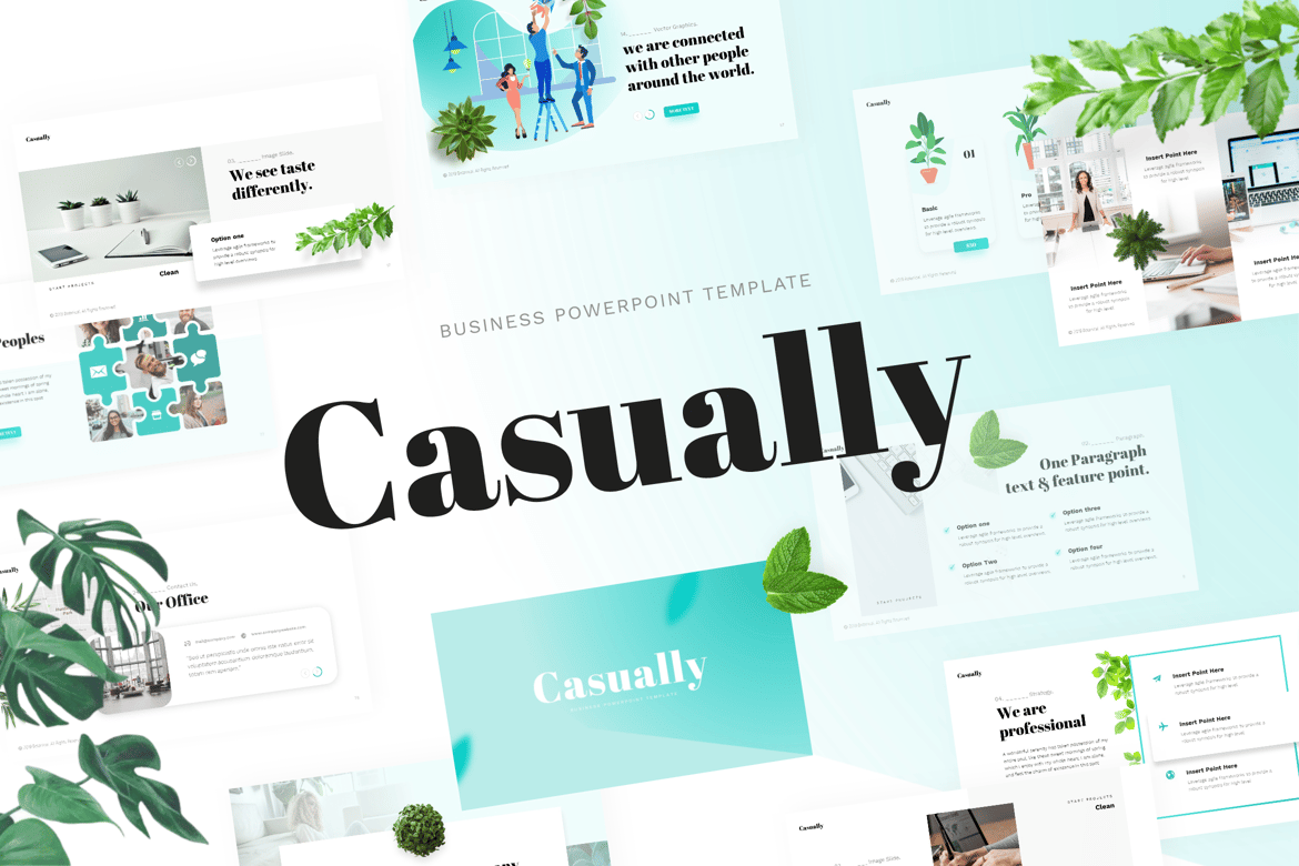 Template PowerPoint Bisnis Serbaguna Casually yang Menarik