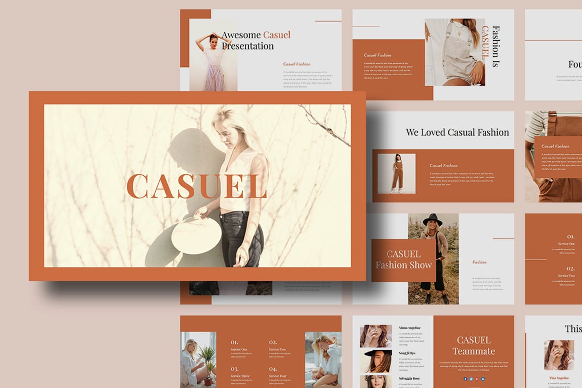 Casuel – Template PowerPoint Fashion Wanita yang Menarik