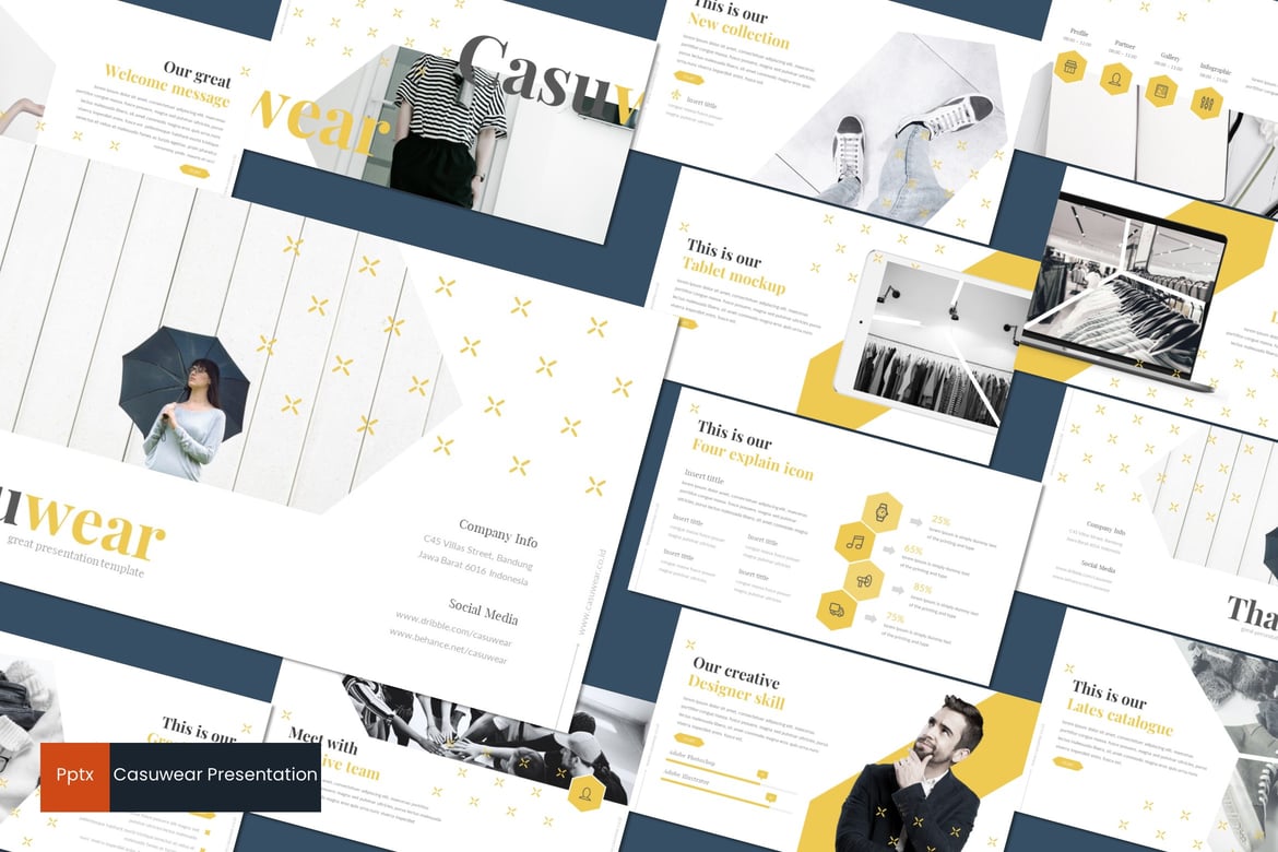 Template Presentasi Casuwear - Desain Minimalis dan Kreatif