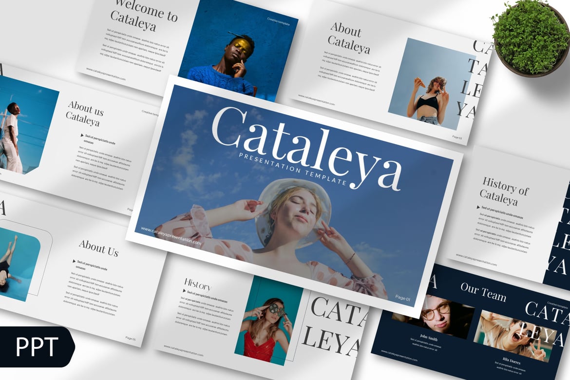 Template Powerpoint Cataleya yang Kreatif dan Profesional