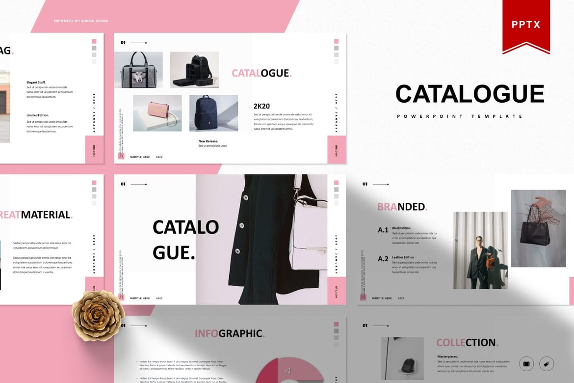 Template PowerPoint Katalog Menarik untuk Presentasi Anda