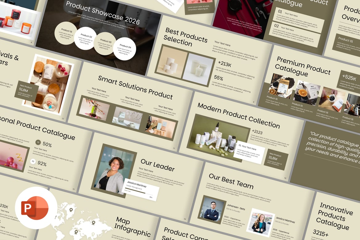 Template PowerPoint Katalog Produk yang Menarik