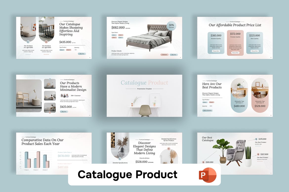 Template Presentasi PowerPoint Katalog Produk yang Menarik