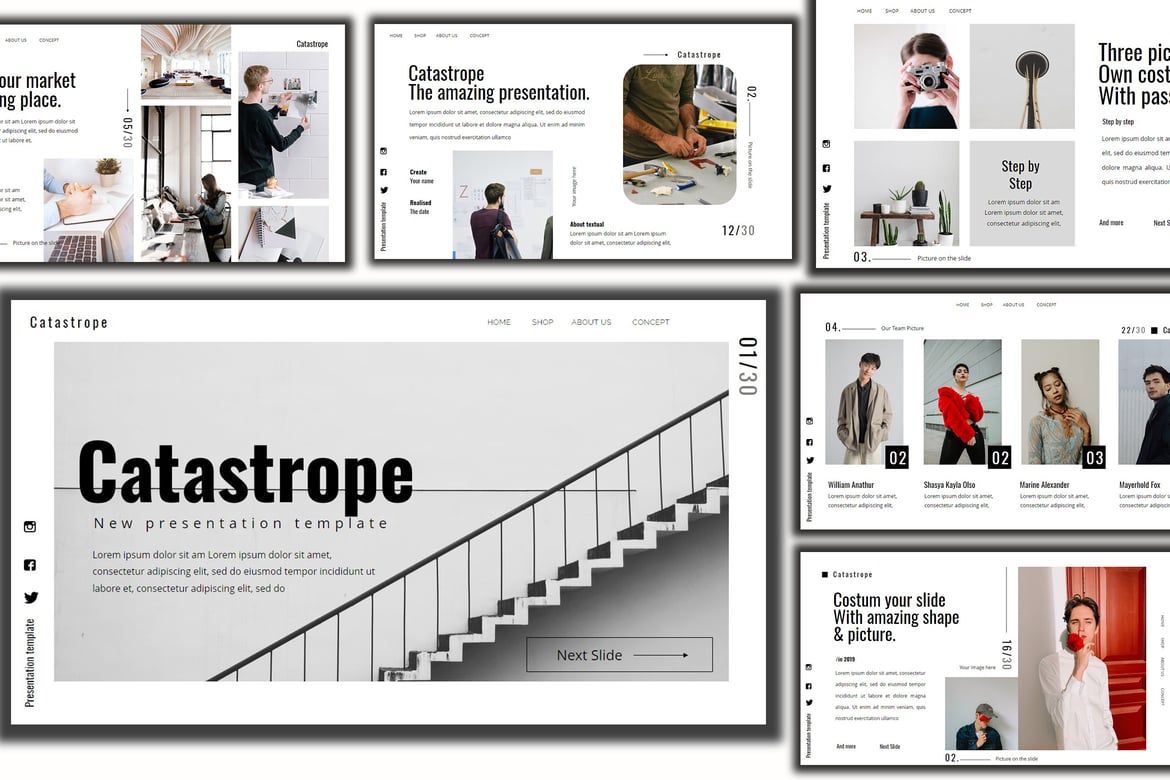 Template Presentasi PowerPoint Catastrope yang Inovatif dan Modern