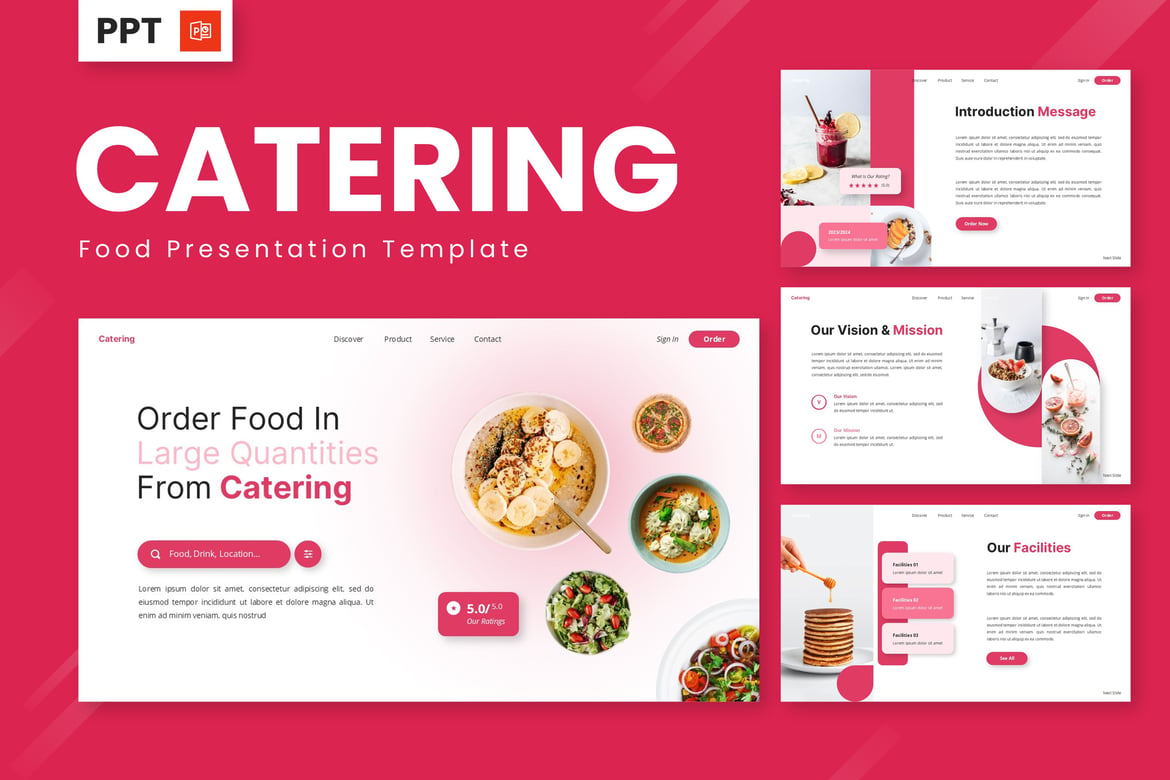 Template Presentasi Powerpoint Catering dan Kuliner yang Menarik