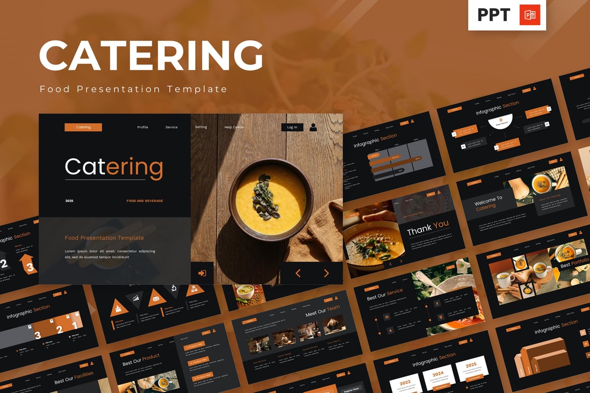 Template Powerpoint Catering - Sajian Makanan Lezat