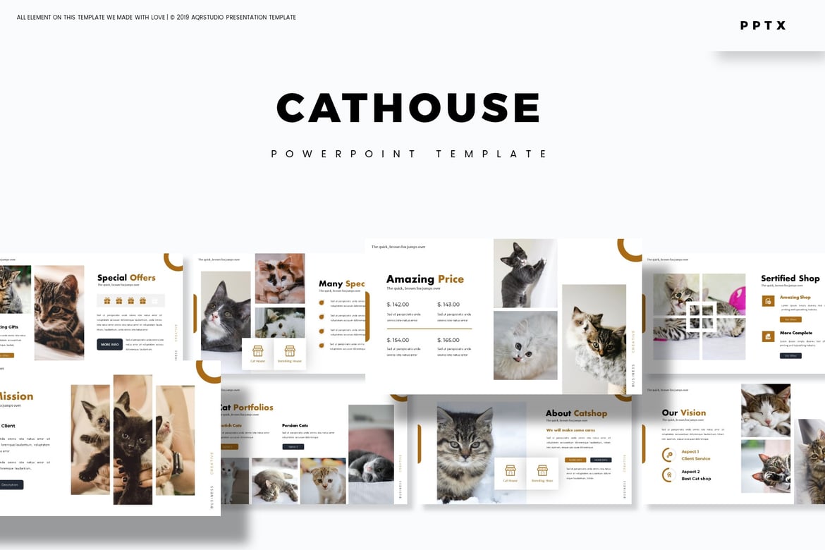 Template PowerPoint Cathouse - Solusi Kreatif untuk Presentasi Anda